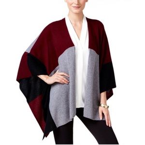 Charter Club Cashmere Colorblock wrap sweater
